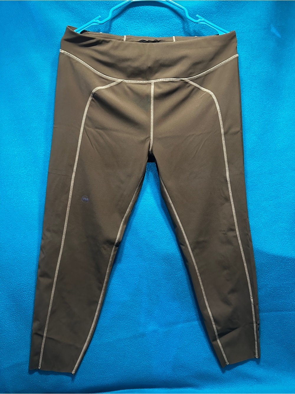 Janji High-Rise Women’s Running Tights in Olive Brown with Contrast Stitching
